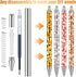 Qilery 15 Set Stainless Steel Pen Thank You Pens Gifts Blanks Resealable Pouch Bag and Holographic Thank You Cards Set for DIY Glitter Pen Epoxy P...