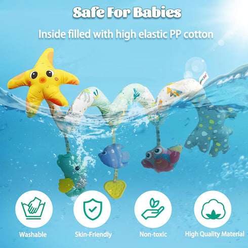 Baby Toys Infant Carseat Toy - Car Seat Toys Gifts for 0-6 6-12 Months Stroller Toy for Newborn Babies Boy Girl 3-6 Month Spiral Hanging Bassinet ...