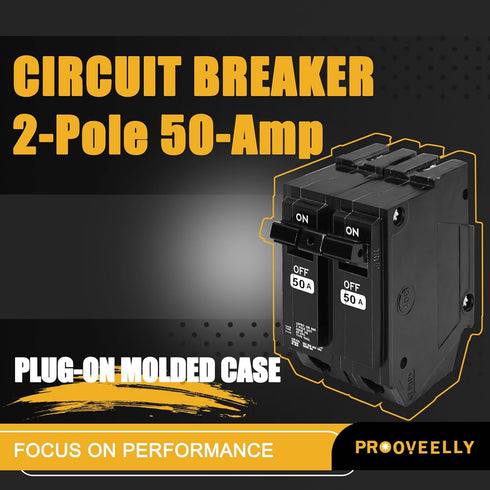 THQL2150 Circuit Breaker, 2Pole,120/240V 50 Amp 10kAIC,Plug-in Mounting Type,includes Current limiting System, Protect Circuit Safety...