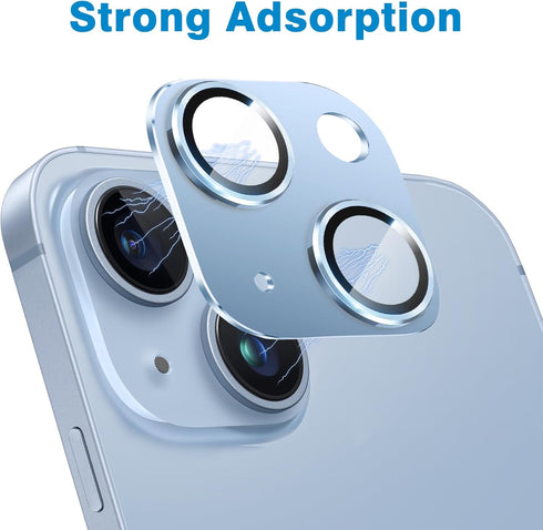 for iPhone 14 and iPhone 14 Plus Camera Lens Protector, Anti-Scratch Tempered Glass Camera Screen Protector Shockproof Full Protective Camera Cove...