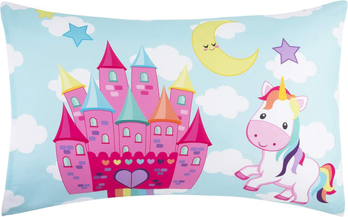 Everyday Kids 2-Pack Standard Size Pillowcases fit Pillows 20 x 26” -100% Soft Breathable Microfiber - Perfect for Toddler Little Girl Twin/Full S...