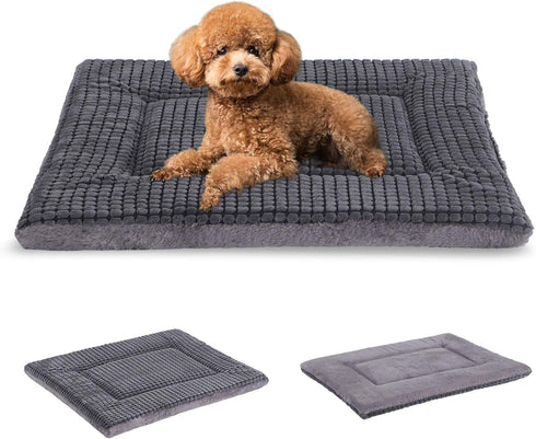 BVAGSS Dog Bed Mat,Reversible Dog Crate Pad, Memory Foam Dog Beds, Soft Warm Pet Cushion for Small Medium Dogs, Washable Pet Sleeping Mattress Ken...