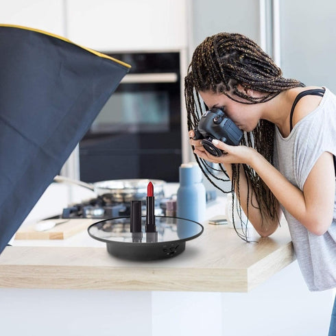 Motorized Rotating Display Stand, 7.87inch /17.6LB Load?Mirror Covered 360 Degree Turntable Display Stand for Photography Products and Shows, Max ...