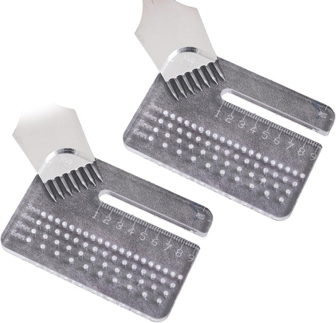 2 Pcs Acrylic Punching Aid Plate For Help Leather Hole Punches Leather Stitching Aid Plate Leathercraft Stitching Tool Multi Functional Leather To...