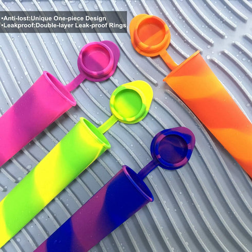 Popsicle Molds,6 Pieces Silicone Ice Pop Molds,Drip Free Popsicle Maker for Kids,BPA Free Freezer Tubes with Lids,For Snacks,Popsicle,Yogurt Stick...