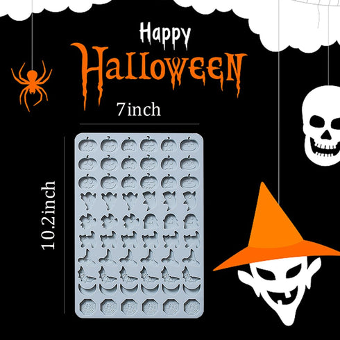 Halloween Silicone Mold 2 Packs Pumpkin Ghost Candy Molds Silicone Mini Silicone Molds for Halloween Baking Candy Chocolate Cookie Jelly...