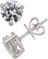 925 Sterling Silver Cubic Zirconia Stud Earrings 7 mm Round Rhodium Plated...