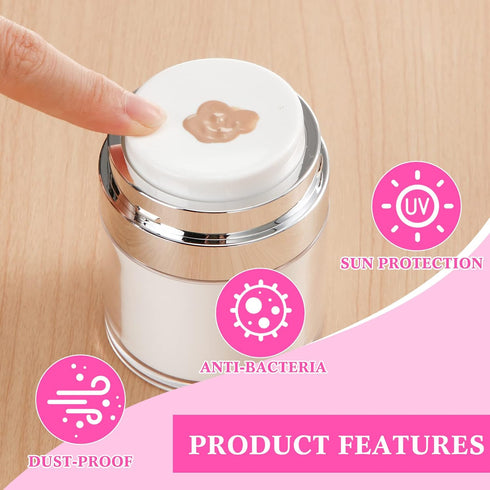 4 Pack Empty Airless Pump Jar Acrylic Airless Cosmetic Container Portable Refillable Travel Size Cream Jar Vacuum Bottle Lotion Jar with Pump Lid ...