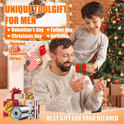 Gifts for Men Universal Socket Tools, Super Socket Wrench Repair Tool, Professional Multi-Function Socket Tool from Wife Daughter Son to Dad Husba...