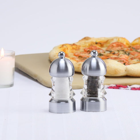 Chef Specialties 3.5" Metro Pepper Mill and Salt Mill Set, Clear...