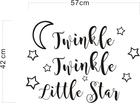 Twinkle Twinkle Little Star Wall Decal Art Vinyl Sticker for Kids Baby Boy Girl's Room Decoration Nursery Bedroom Home Decor YMX29 (Black, 57x42cm...