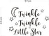 Twinkle Twinkle Little Star Wall Decal Art Vinyl Sticker for Kids Baby Boy Girl's Room Decoration Nursery Bedroom Home Decor YMX29 (Black, 57x42cm...