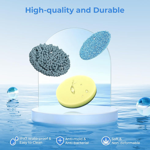5 Pack IPX7 Replaceable Brush Heads for Electric Spin Scrubber Upgraded LED Display Cleaning Brush Cordless Power Scrubber for Bathroom Floor Car ...