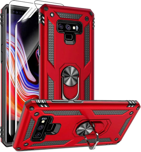 Androgate for Samsung Note 9 Phone Case, Galaxy Note 9 Case with 3D PET Screen Protector, Military-Grade Ring Holder Kickstand Car Mount 15ft Drop...