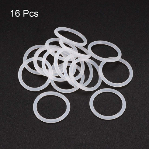 uxcell Silicone O-Rings, 20mm OD 16mm ID 2mm Width VMQ Seal Gasket for Compressor Valves Pipe Repair, White, Pack of 16...