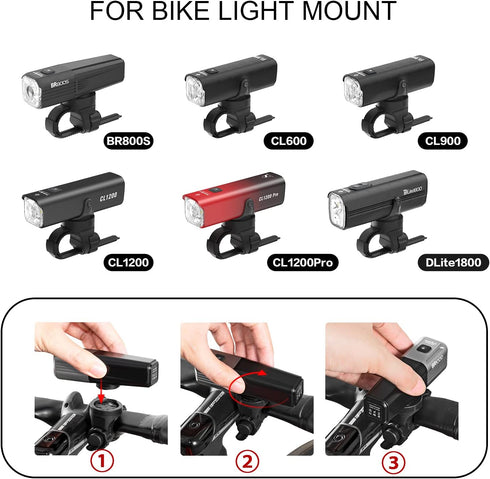 towild Bike Computer Edge Mount Compatible with Garmin/Meilan/XOSS/iGPSPORT,Bike light Mount CL600 CL900 CL1200 BR800 BR1000...