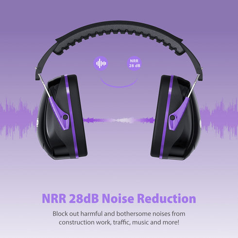 Dr.meter Hearing Protection Ear Muffs, 28dB Noise Reduction Safety Earmuffs with Adjustable Headband, Ear Defenders for DIY, Shooting, Mawing Lawn...