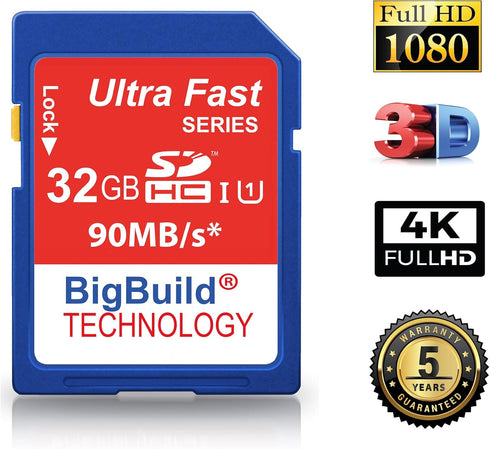 32GB Ultra Fast 90MB/s SD SDHC Memory Card for Canon EOS 1000D DSLR Camera...