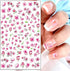 Cherry Blossom Nail Art Stickers, 3D Pink Flowers Nail Self-Adhesive Sticker Deisgns, Spring Red Plum Peach Leaf Dry Floral Nail Art Decals Suppli...