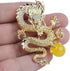 Vintage Large Crystal Flying Dragon Brooch Pin Rhinestone Animal Broach Badge Lapel Pin for Men Pendant...