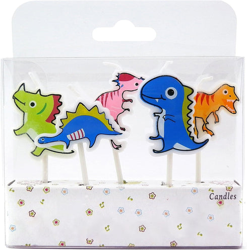 Ornerx Dinosaur Themed Birthday Cake Candles Pack of 5...