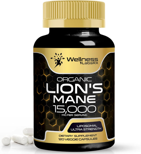 Lions Mane Supplement Capsules - 120 Count - Mushroom Supplement, Brain Supplements for Memory and Focus, Lion's Mane Mushroom Capsules Organic - ...