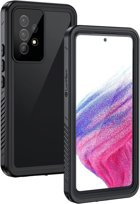 Lanhiem Samsung Galaxy A53 5G Case, IP68 Waterproof Dustproof Case with Built-in Screen Protector, Rugged Full Body Shockproof Phone Cover for Sam...
