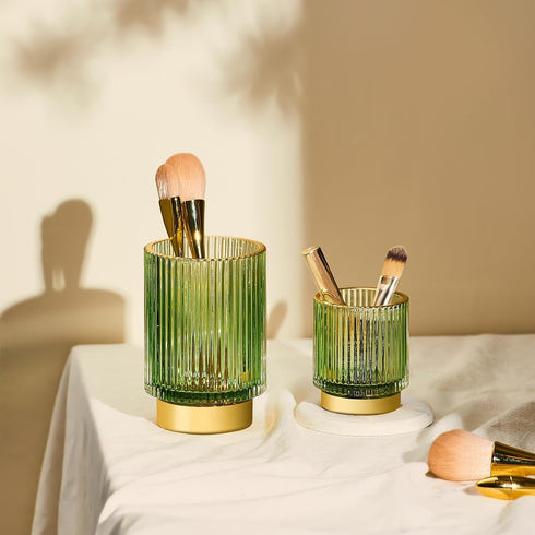 Makeup Brush Holder Toothbrush Holders Crystal Makeup Holder Small Makeup Organizer Retro Desktop Eyeliners Eyebrow Pencil Storage...