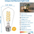 Dimmable ST58 LED Edison Bulbs, 4.5W Equivalent to 40W Vintage Light Bulbs, E26 Base Daylight 4000K ST58/ST19 LED Bulbs, Antique Flexible Spiral L...