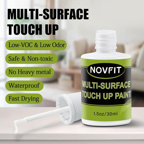 Multi Surface Touch Up Paint, Interior and Exterior House Paint Pen with brush, Scratch Repair for Wall, Furniture, Door, Cabinet(Gloss White) 1.5...