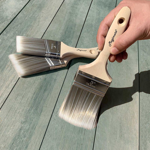 Flat Paint Brush Soft Bristle 3 inch Wide Wooden Stain Brush for Walls, Furniture, Chalk and Fence, Utility Household Paint Brush...