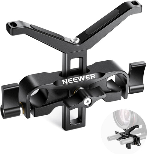 Neewer Telephoto Long Lens Support Bracket, Y-Shaped Lens Bracket with 35mm Vertical Adjustment, Compatible with DSLR Camera Shoulder Rig with 15m...