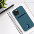 kwmobile Case Compatible with Apple iPhone 12 / iPhone 12 Pro - Soft TPU Phone Cover with Card Holder and Silicone Finish - Teal Matte...