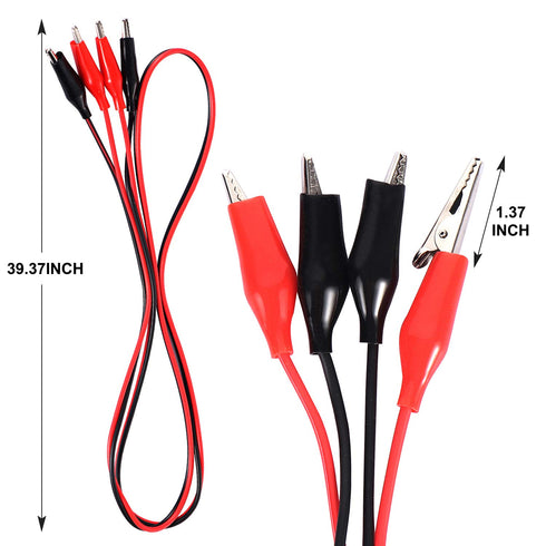 5 Groups 1M Test Leads Set with Alligator Clips,Red and Black Alligator Clips, Clips Electrical, Double-Ended Jumper Wires...