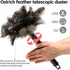 Retractable Feather Duster-Genuine Ostrich Feathers,Anti-Static,Reusable Eco-Friendly Handheld Cleaning for Keyboard,Home,Car,Office(10 to 15 Inch...