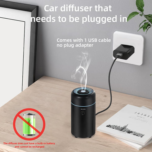 Car Aromatherapy Diffusers for Essential Oils?Mini USB Air Scent Small Humidifier with 7-LED Color Changing for Car Room Home Office Bedroom...