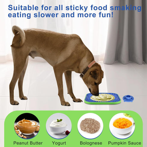 Interactive Licking Mat for Dog Crate,Feeder Pad, Boredom&Anxiety Relief, Peanut Butter & Yogurt Lick Plate, Safe Soft Treat Dog Training Gift wit...