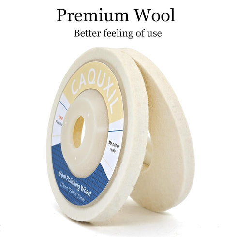 5PCS Wool Polishing Wheel Disc 4.5" x 7/8", Wool Felt Disc Buffing Wheel for Angle Grinder, Polishing Pad for Metal Marble Glass Ceramic, Fine Woo...