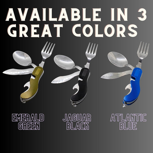 Stainless Steel Camping Cutlery and Kitchen Utensil Set - Prepper Gear and Supplies for Camping Cooking, Silverware, Sporks, Knives, Survival Gear...