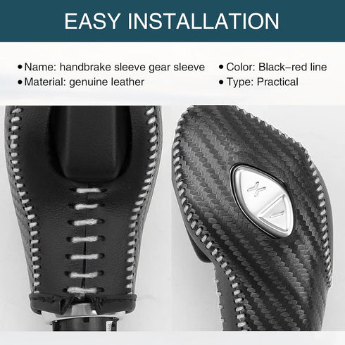 1 PC Car Leather Gear Shift Knob Cover, Automatic Transmission Car Boots Shifter Lever Knob Trim, Compatible with Ford Maverick Esports Mondeo Car...