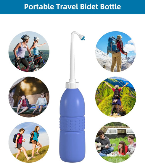 2 Pack Travel Bidet Bottle, Portable Bidet Sprayer Hand held Bidet 620ml for Personal Hygiene Care, On-The-Go Travel Bag Extra Long Pointed Nozzle...