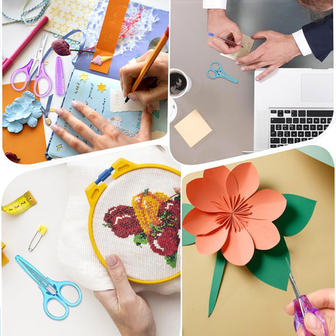 3Pcs Small Craft Scissors, Mini All Purpose Scissors with Cover Stainless Steel 3In Tiny Travel Scissors Portable Straight Fine Tips Scissors Set ...