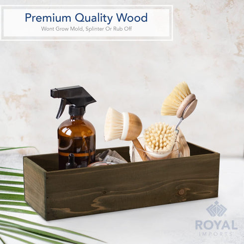 Royal Imports Wooden Flower Pot Planter, Decorative Wood Vase with plastic liner, Toilet Tank Tissue Paper Storage Basket for Bathroom Countertop ...