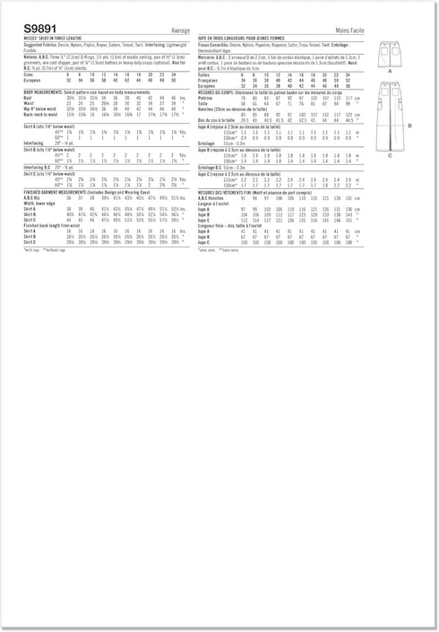 Simplicity Misses' Cargo Skirts Sewing Pattern Packet, Design Code S9891, Sizes 16-18-20-22-24...
