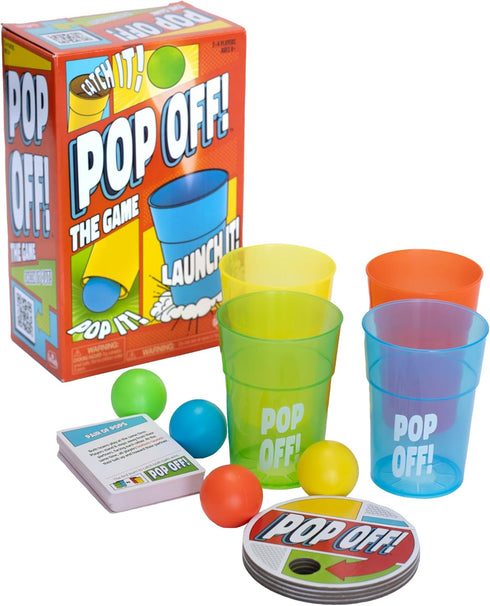 Goliath Pop Off! Game - Unique Cups Launch Balls Into The Air - Includes 50 Fast-Paced Hilarious Challenges, 2-4 Players, Ages 8 and Up...