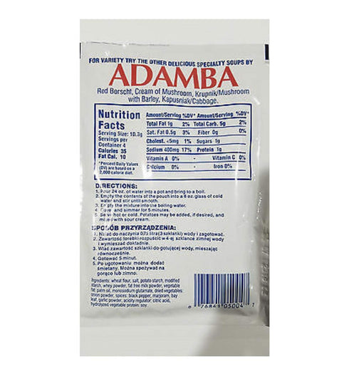 Adamba Polish Style White Borscht Zurek Soup Mix 1.5oz Bag (3-Pack)...