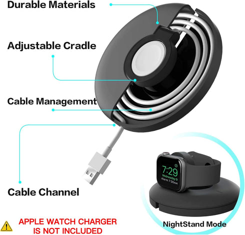 PZOZ Charger Stand for Apple Watch, Portable Charging Station Cable Management Dock Holder Organizer for iWatch Series Ultra 10 9 8 SE2 7 6 SE 5 4...