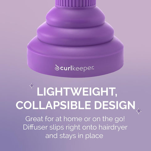 Curl Keeper Diffuser Hair Dryer for Curly Hair - Pop Up Silicone Hair Diffuser Attachment for Blow Dryers - Travel-Friendly & Universal Adjustable...
