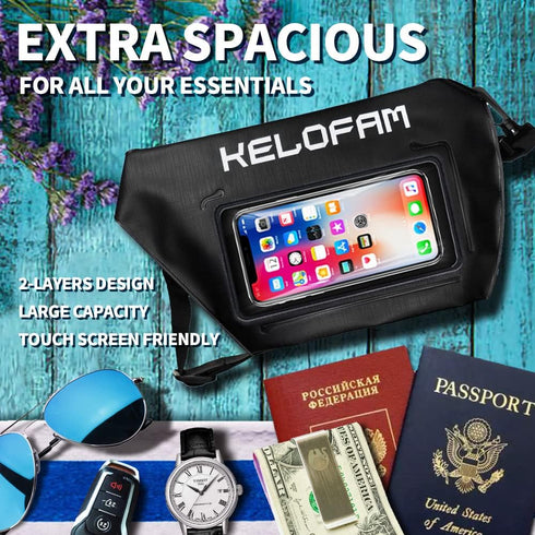 Waterproof Bag for Swimming, IPX8 Cell Phone Dry Bags Waterproof with Waist Strap, Keep Your Valuables Dry, Perfect for Swimming Snorkeling Boatin...