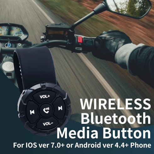 Wireless Bluetooth Media Remote Button,Waterproof Phone Bluetooth Remote Controller for Driving,Cycling,Steering Wheel Control Button for Phone Bl...